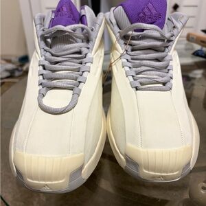 adidas Cream and Purple Athletic Shoes